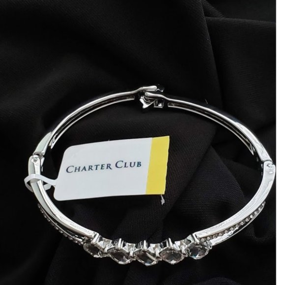 NEW Charter Club Silver-Tone Bangle Bracelet - Picture 4 of 9